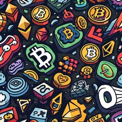 Obraz premium Explore the dynamic relationship between internet memes and cryptocurrency through a visually striking design Incorporate iconic memes 