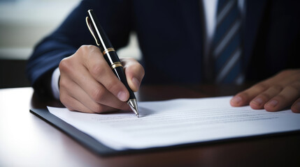 Executive Signing Important Business Contract
