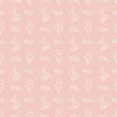Seamless pattern with white flowers