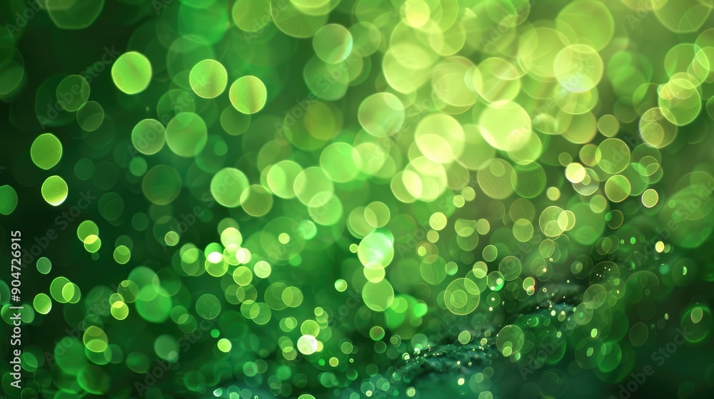 Poster green bokeh light creates colorful abstract background
