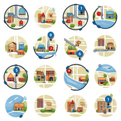 Fototapeta premium Modern House Hunting and Property Icons Collection
