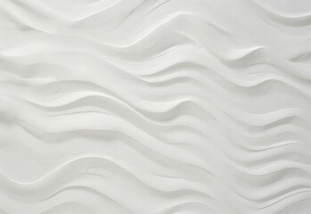 Fototapeta premium Elegant White Wavy Pattern, Minimalistic 3D Textured Abstract Background for Modern Designs
