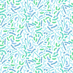 Fototapeta premium Vector illustration of the human microbiome, probiotic beneficial bacteria.