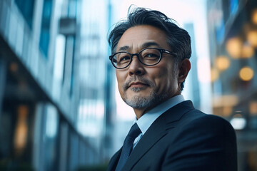 Fototapeta premium Japanese businessman with a confident expression