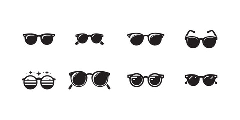 black sunglass icon set, sunglass vector collection, sunglass silhouette design collection, eyeglass vector icon