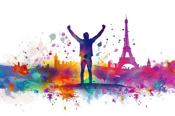 Eiffel Tower Marker Sketch Illustration