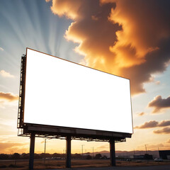 blank billboard under sunny sky Ai generated 