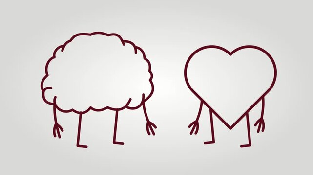 Balance Between Brain and Heart Motion Animation
