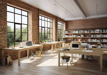 Spacious Modern Loft Office with Natural Light