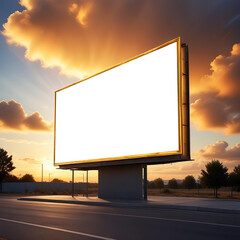 blank billboard under sunny sky Ai generated 
