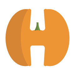 Halloween Pumpkin Letter H