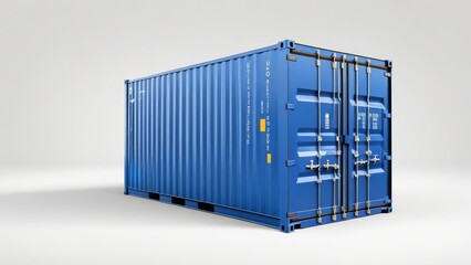 blue container box isolated on white background.