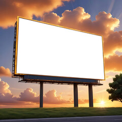 blank billboard under sunny sky Ai generated 