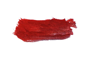red stroke water color brush isolated on white background