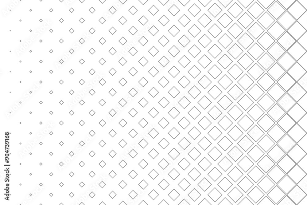 Wall mural horizontal halftone with grey outline rhombus pattern. vector background illustration.