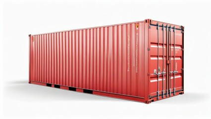 red container box isolated on white background.