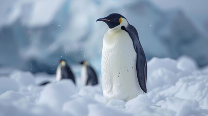 Emperor penguin on antarctic ice