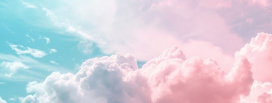 Serene Sky with Soft Pink and Blue Clouds