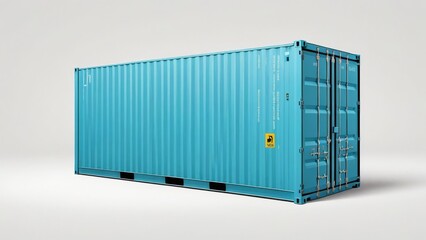 blue container box isolated on white background.