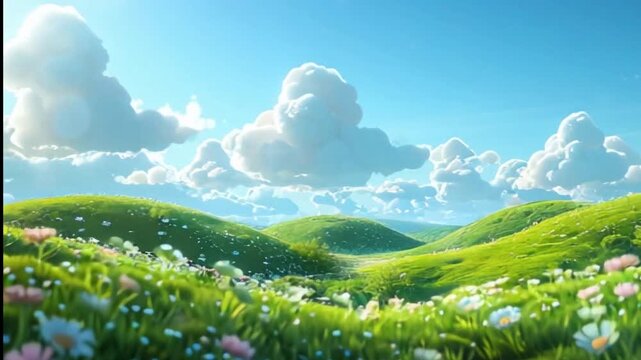 animated of background animated 3d landscape cute, PACK 4 in 0ne 16:9 4K