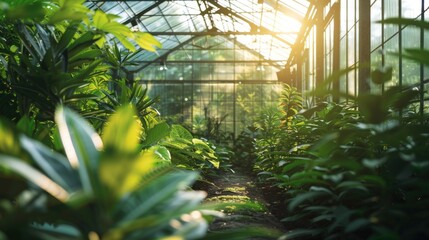 Sunlight Streaming Through a Greenhouse