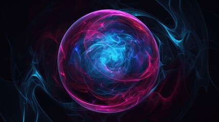 Abstract Energy Orb with Fractal Smoke Effect
