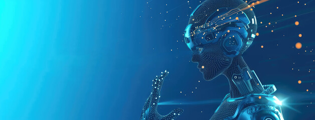 Futuristic Artificial Intelligence Robot Profile View