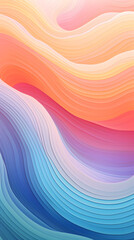 Digital rainbow wavy lines abstract graphic poster background