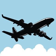 vector airplane minimalist silhouette illustration