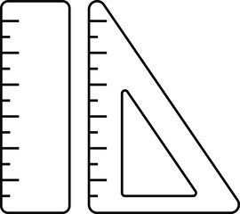 simple ruler black and white outline icon design