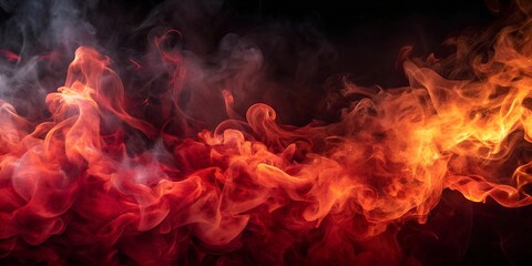 Fototapeta premium Red and Orange Smoke Abstract Background
