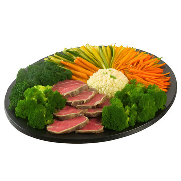 Uzbek dimlama steamed vegetables meat layers vibrant colors served on a platter Culinary and Food