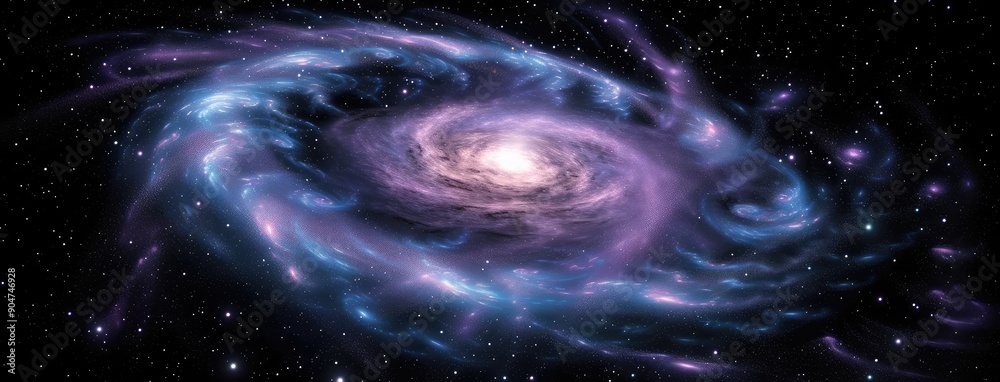 Poster Majestic Spiral Galaxy in Deep Space