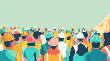 Diverse group of construction workers celebrating success with confetti.