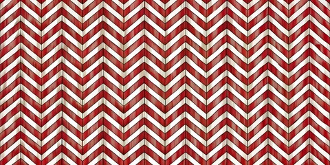 Red and White Chevron Pattern Seamless Tileable Texture Background