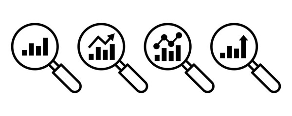 Business data analysis set Financial data or research metric icon data analysis data business analysis symbols
