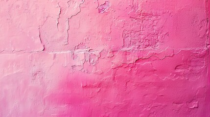 Obraz premium A textured pink wall with cracks and a gradient, perfect for backgrounds and adding a touch of vintage charm. 