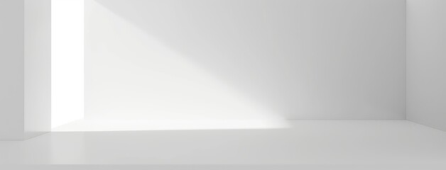 Bright White Minimalist Room with Sunlight