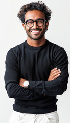 Obraz premium Young indian man standing confidently