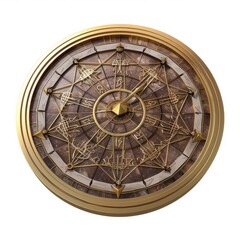 Obraz premium 3D Render, Low Poly style of Time Magic Circle, on isolated white background, Generative AI