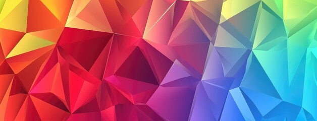 Fototapeta premium Vibrant Geometric Rainbow Polygon Background