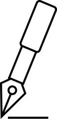 simple calligraphy pen outline icon design