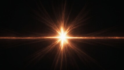 Obraz premium Optical flares on black background, sun shines, high resolution