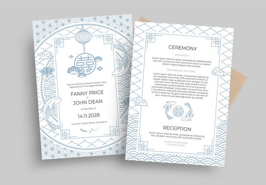 Elegant Asian Wedding Invitation Template