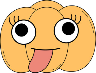 retro pumpkin face