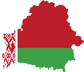 Belarus country map with flag