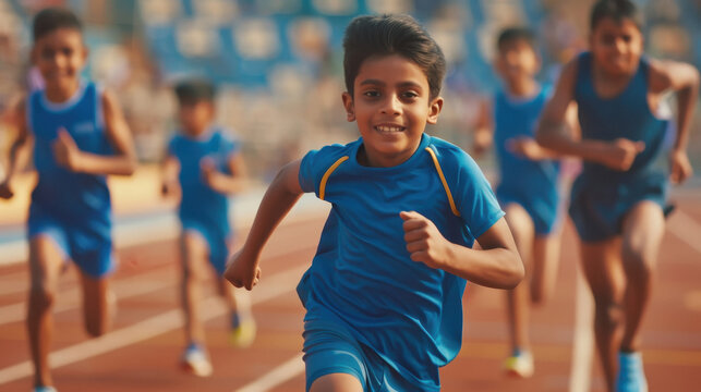 school boys running in the school sports competition