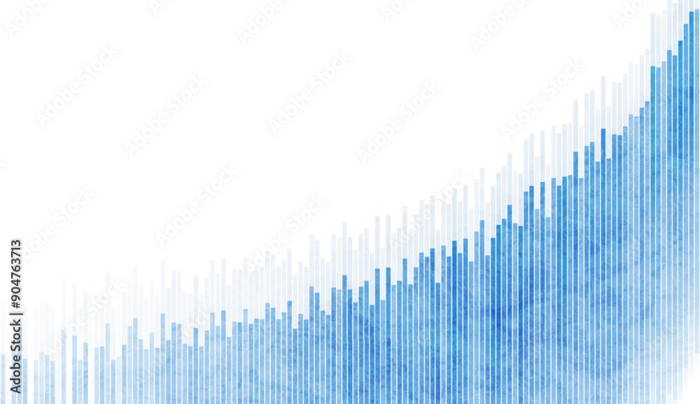 Poster abstract blue growing financial graph chart background. illustration of analytical data. vector tech
