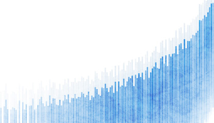 Abstract blue growing financial graph chart background. Illustration of analytical data. Vector tech grunge diagram design