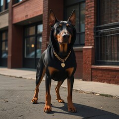 portrait of a black dog